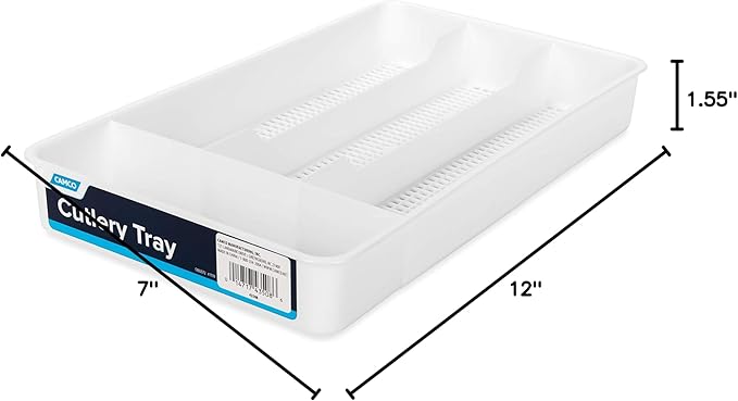 Camco 43508 Cutlery Tray - Designed for RV and Compact Kitchen Drawers - Easily Organize and Store Kitchen Flatware - White