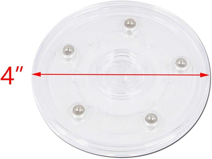 4Pcs Plastic Turntable Acrylic Turntable Bearings Hardware for Kitchen Spice Rack Table Cake 100mm/4inch