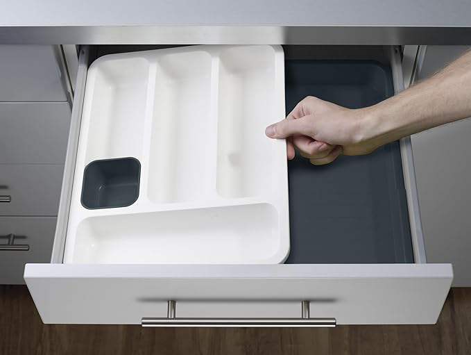 Joseph Joseph 85042 DrawerStore Expandable Cutlery Tray, Gray