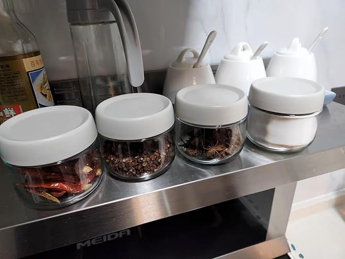 3Pack Overnight Oats Containers with Lids,10oz Glass Jar with Scew Lid,Salad Dressing Fruit Veggies Sauce Snacks Meal Prep Food Containers,Spice Jars,Wide Mouth Storage Containers