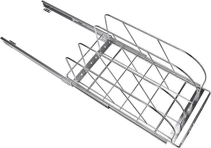 VEVOR Pan and Pot Rack, Expandable Pull Out Under Cabinet Organizer, Cookie Sheet Baking Pans tray Organization, Adjustable Wire Dividers, Steel Lid Holder for Kitchen Cabinet & Pantry Storage, 11.7"W