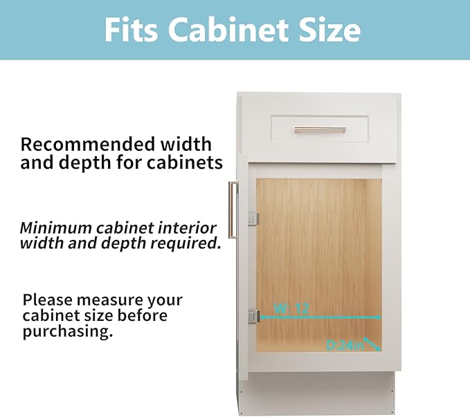 LOVMOR Pull Out Cabinet Organizer with Wooden Handle, 10½" W x 21½"Heavy Duty Cabinet Drawers Shelves Slide Out Organizer for Kitchen, Pantry
