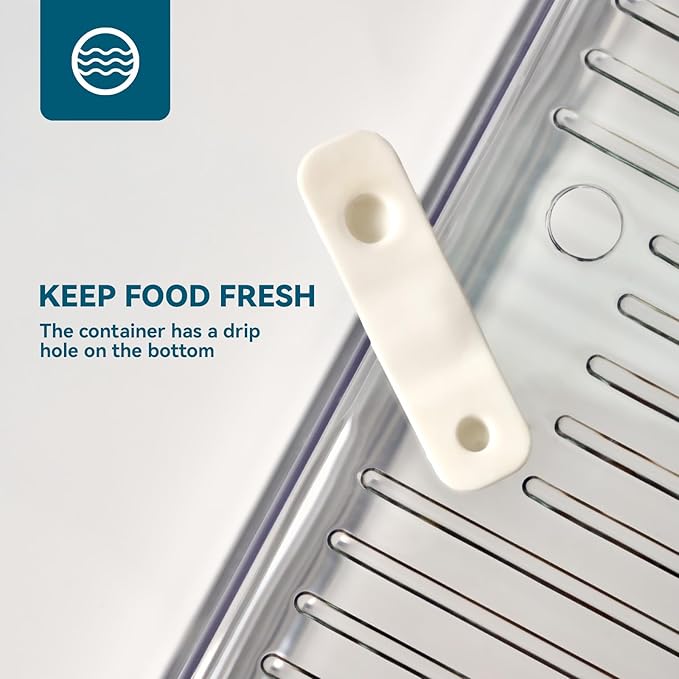 4 Piece Refrigerator Organizer Bins, Clear Fridge Organizers and Storage, Stackable with Lids, Food Storage Containers for Fruit, Vegetable, Drinks, Cereals