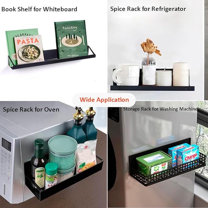 Magnetic Spice Rack, Adjustable Stove Top Shelf for Kitchen Storage/Organizer, Fit for Various Flat Top Stove