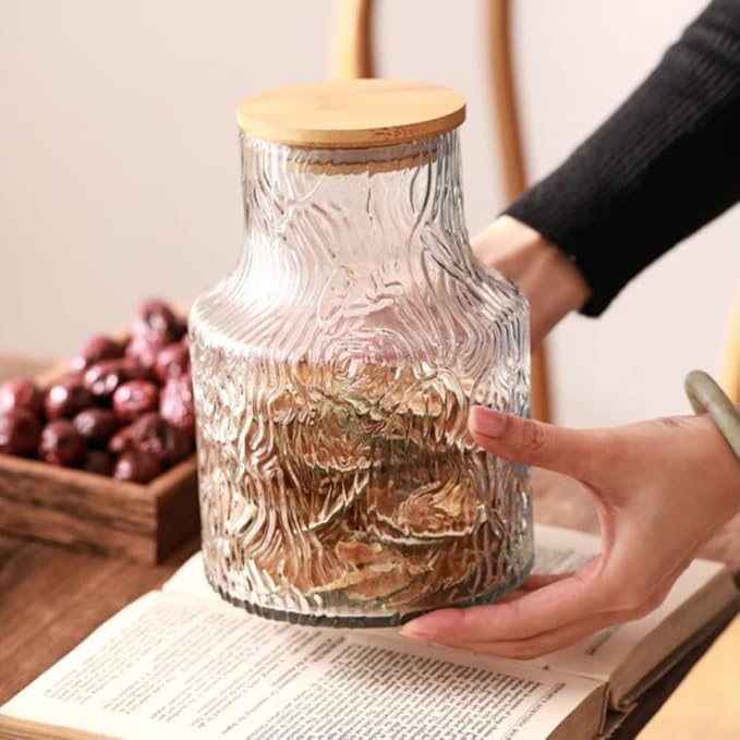 Vintage Large Glass Storage Jar, 59 FL OZ Glass Food Storage Containers (59oz-1pack)