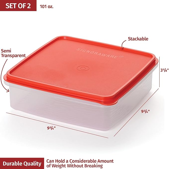 Plastic Storage Containers with Lids – 2-Pack 3L Cupcake Carrier – Leakproof Cookie Storage Containers Airtight – BPA-Free Plastic Containers with Lids for Food Storage, Meal Prep, Leftovers, Cupcakes