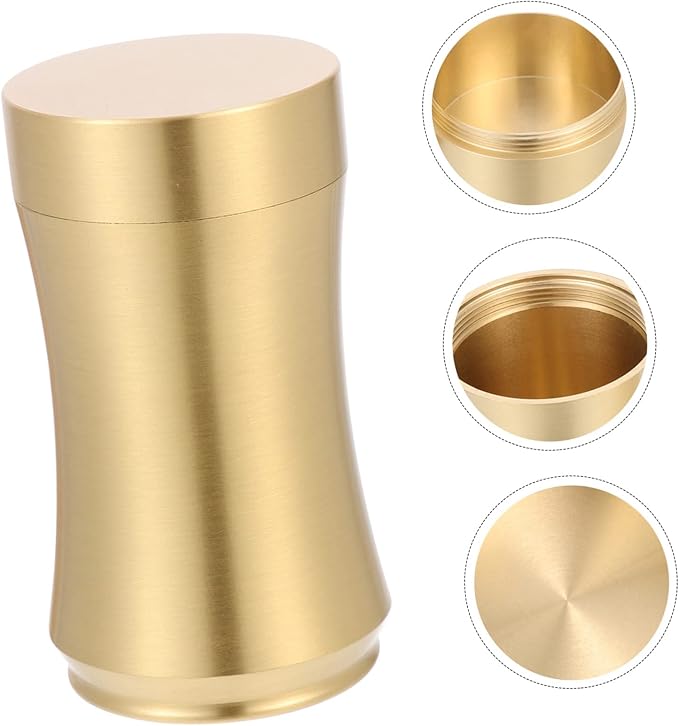 Zerodeko Tea Pot Copper Craft Coffee Bean Storage Tea Coffee Sugar Storage Container Delicate Storage Holder Delicate Tea Leaf Organizer Sealed Tin Cans Food Travel Portable Brass