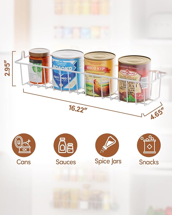 LAMU Over The Door Pantry Organizers and Storage, 8-Tier Hanging Spice Rack, Home & Kitchen Storage Shelves for Cabinet, Large Capacity Seasoning Organizer, Laundry Room Organization, White