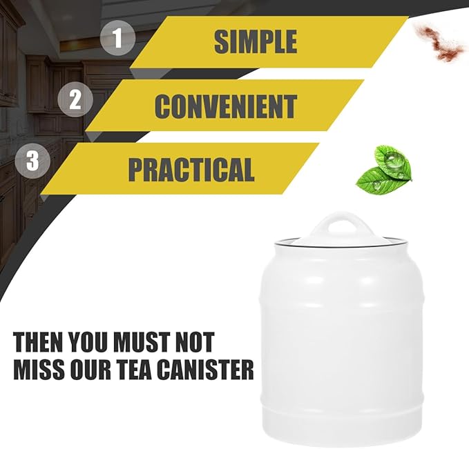 DOITOOL Ceramic Food Storage Jar Loose Tea Leaf Canister Cookie Jars Sealing Food Container with Lids for Tea Candy Cookie Sugar Flour Coffe Beans