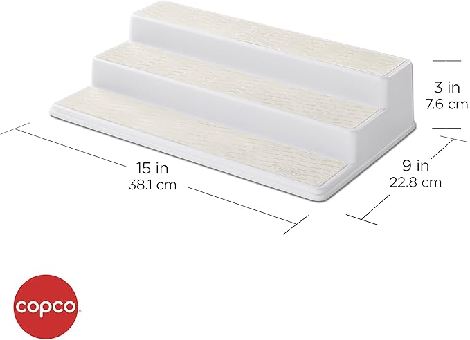 Copco 3-Tier Spice Pantry Kitchen Cabinet Organizer, 15-Inch, Cream