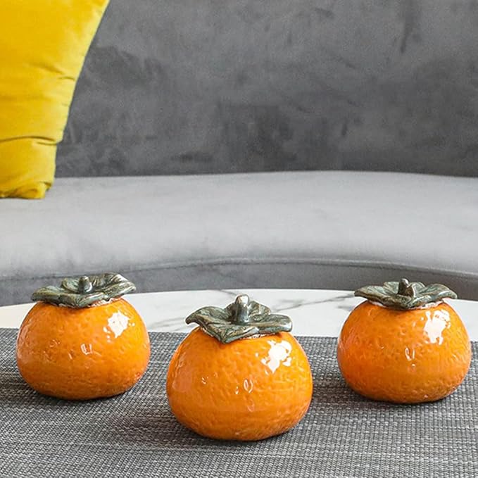 Ceramic Storage Jar Orange Canister Fruit Shape Food Storage Jar Cookie Jar Tabletop or Kitchen Storage Counter Decoration Housewarming Retro Classroom Decor