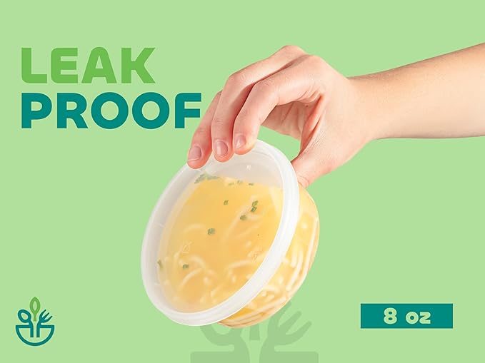 JoyServe Deli Food Containers with Lids - 8 oz 60 Sets- Ideal for Food, Snacks, Takeout, Meal Prep - 1 Cup Small Durable Clear Containers for Food - Stackable and Durable, Dishwasher & Microwave Safe