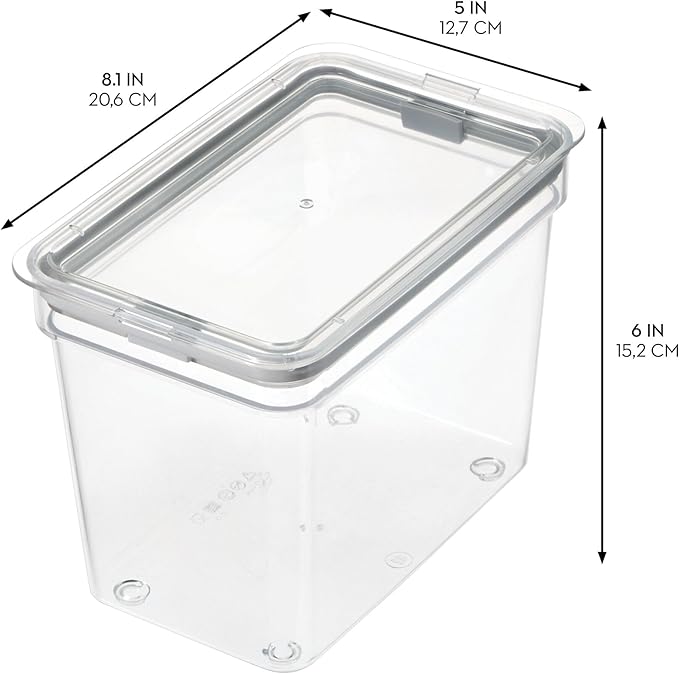 iDesign Small Food Storage Bin with Airtight Lid for Kitchen or Pantry Storage - Set of 4 - Clear