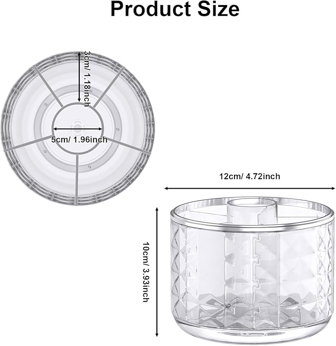 VAEHOLD Lazy Susan Turntable Spice Rack Organizer for Kitchen Cabinet, Storage Tray for Fruit, Snacks, Salad - Organizer for Cupboard, Pantry, Bathroom (1 Tier 4 3/4'')
