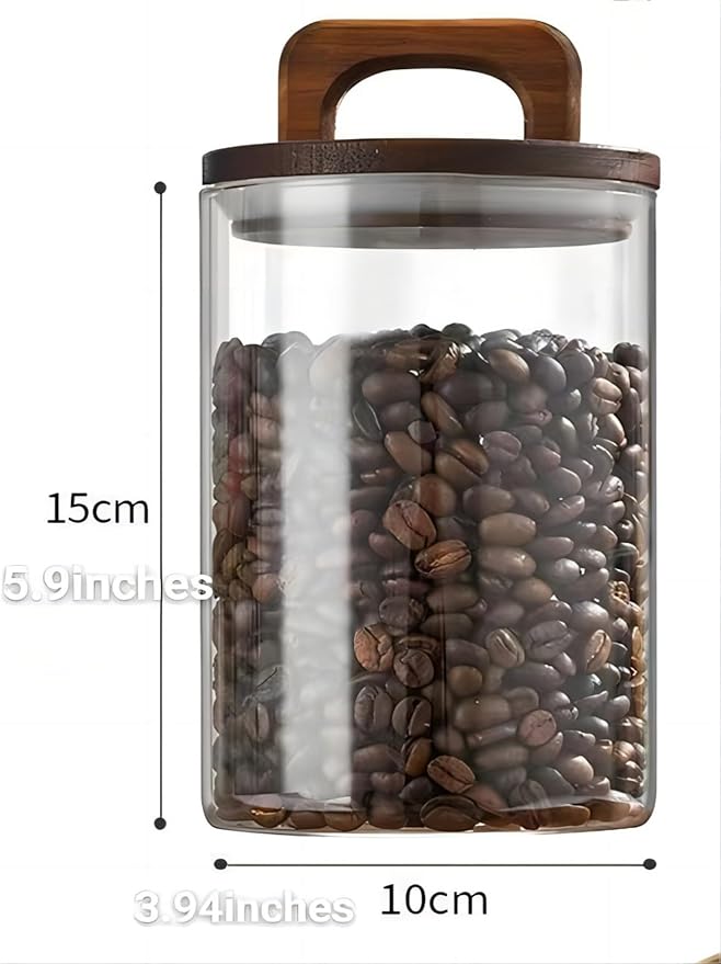 Glass Storage Jars,Clear Glass Jars with Bamboo Lids, Glass Containers,S Kitchen Containers,Glass Food Storage Jars for Candy,Cookie,Rice,Sugar,Flour,Pasta,Nuts,Salad and Spice Jars