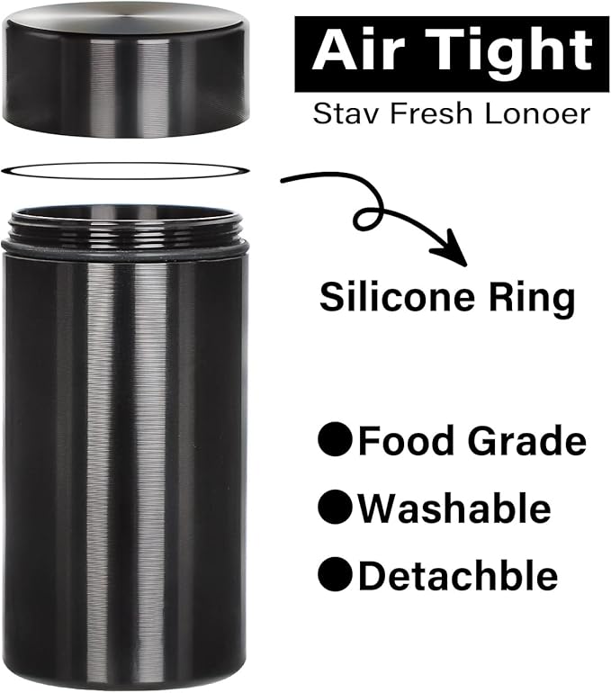 42ml Smell Proof Cotainer, Porotabel Aluminum Stash Jars With Airtight Lid, Multi-Use Smell Proof Jars for Coffee,Herb & Spice Keep Fresh(2pcs Green)