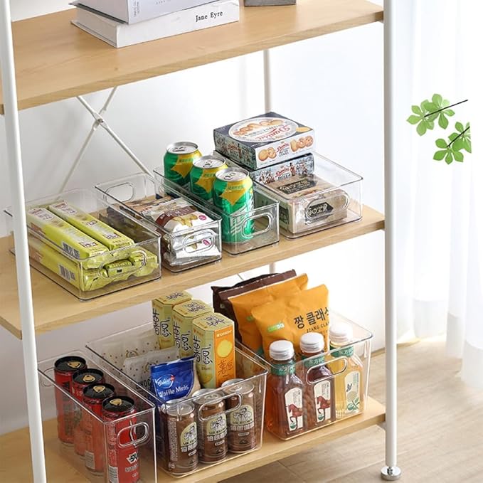 Refrigerator Organizer with Clear Plastic Storage Cabinet, BPA Free, Multi-Size Saves Space (9.8x5.9x2.7inches)