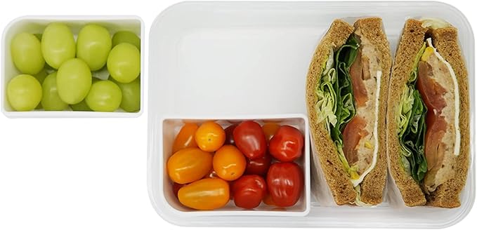 carrotez Food Storage Container with 4 Removable Compartments, Food Prep Container with Airtight Lids, Portion Control Container, Reusable, BPA Free, 6.3 Cup (1500ml)