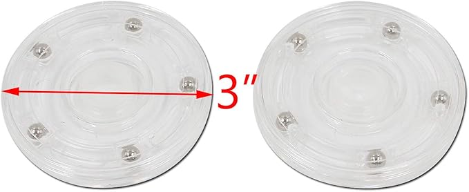 4Pcs 3-Inch Plastic Turntable Acrylic Turntable Organizer Bearings Hardware for Kitchen Spice Rack Table Cake (Clear)