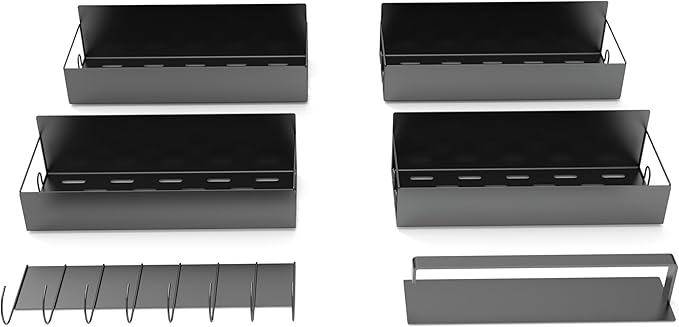 Magnetic Spice Rack for Refrigerator, Black Metal Space Saving Spice Racks Magnetic Refrigerator, Fridge Shelves with Strong Magnets, Six-Piece Magnetic Storage Rack, Magnetic Spice Rack