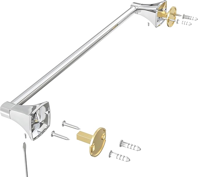 18 Inch Chrome Towel Bar Towel Rack for Bathroom Kitchen Hand Towel Holder Dish Cloths Hanger SUS304 Stainless Steel Rustproof Wall Mount
