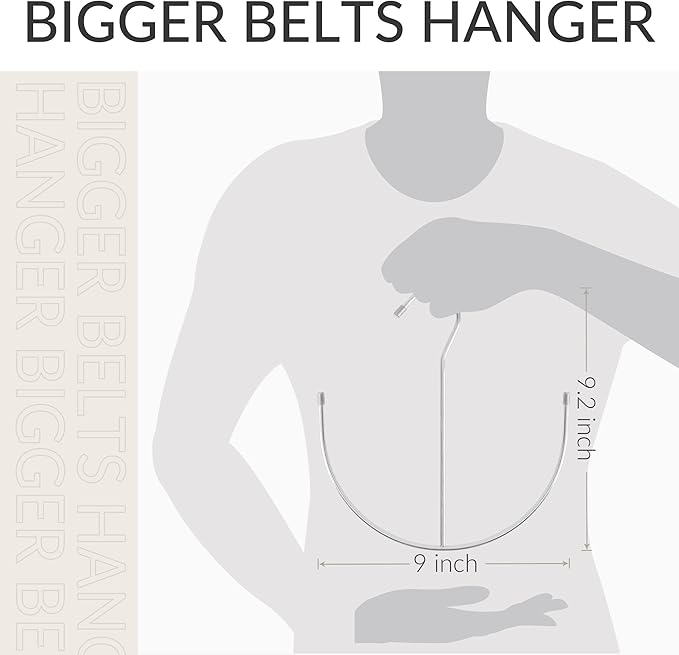 ZEDODIER Belt Hangers, Belt Rack 2 Pack Sliver Closet Accessories Organizers, Closet Organizer Hook Rack for Belt, Ties, Scarves, Camisoles, Hats, Bras, Shoes