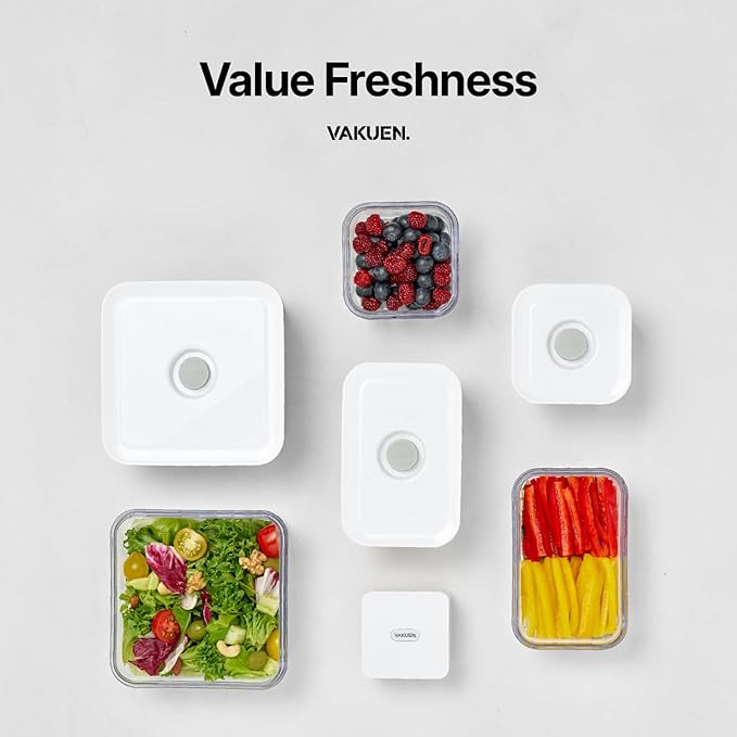 Premium Airtight Food Storage Containers, Mini 9P/SET include Vacuum Sealer, Smart One-Click Seal Lid, No Hinges, 100% Leak Proof, BPA-FREE, Dishwasher, Freezer & Microwave Safe