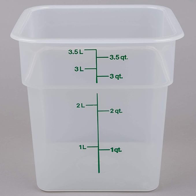 Cambro 4SFSPP190 4 Qt. Translucent Container with SFC2452 Kelly Green Lid, 4Quart