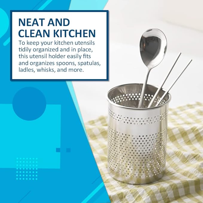 HOME&I Silverware Drying Basket, Kitchen Sink Utensil Holder Replacement,Thin Dish Drying Rack Countertop Organizer Stainless Steel 304 Flatware Cutlery Caddy Hold for Dish Drainer (VERY Small-Round)