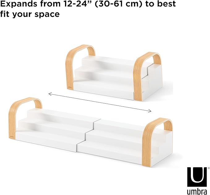 Umbra Bellwood Three-Tier Spice Shelf, Natural/White