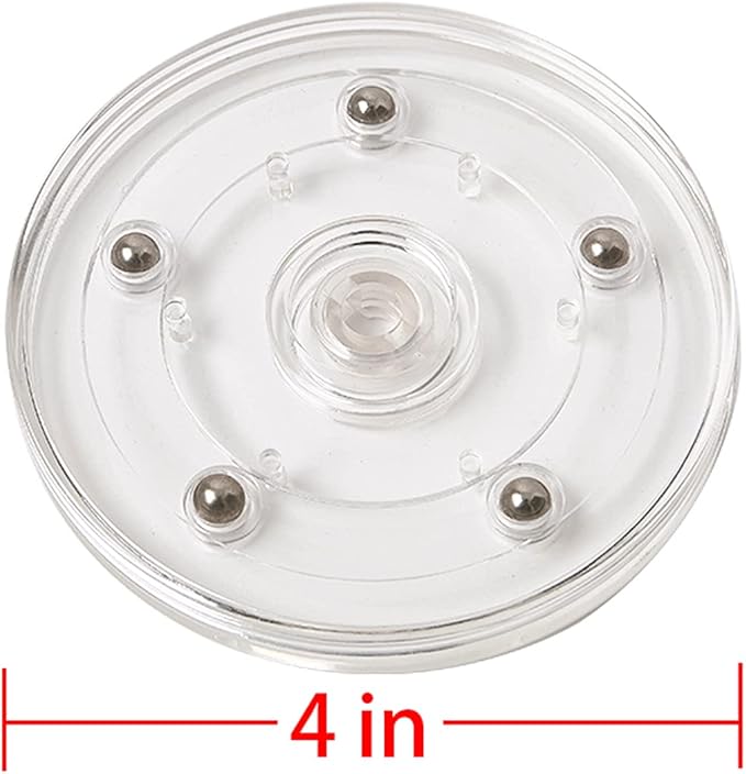 4" Lazy Susan Turntable Acrylic Ball Bearing Rotating Tray for Spice Rack Table Cake Kitchen Pantry Decorating TV Laptop Computer Monitor