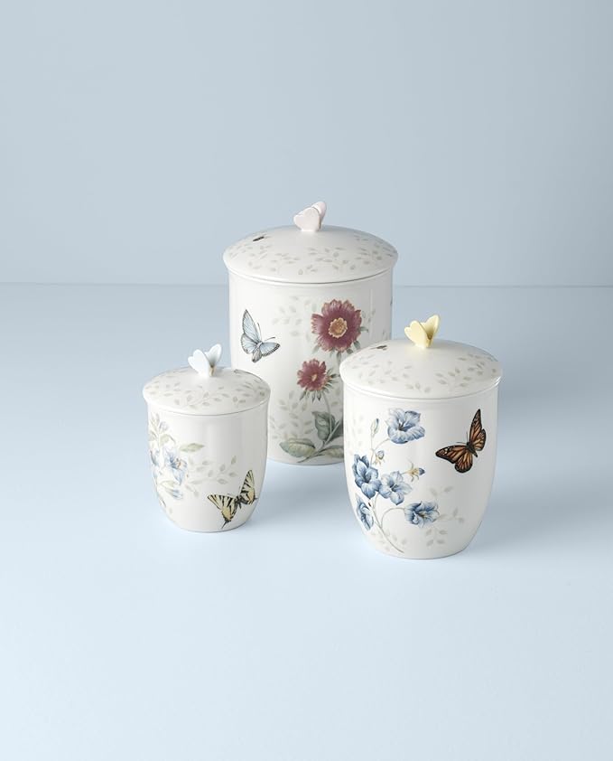 Lenox Butterfly Meadow 3-Piece Canister Set, 6.60 LB, Multi