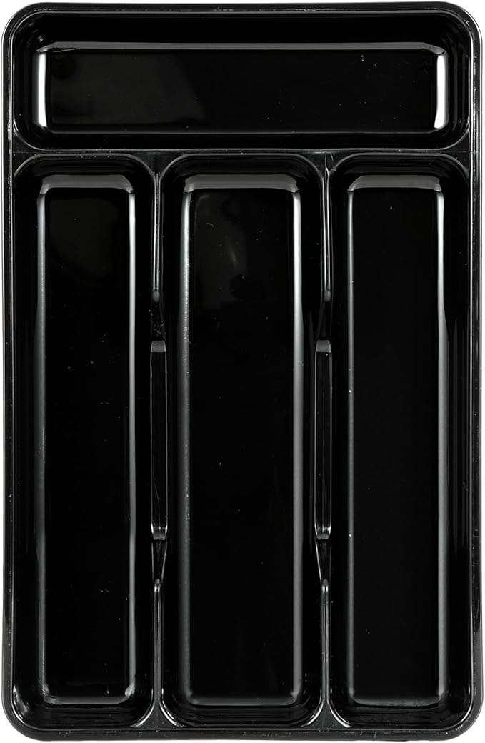 Silverware Drawer Organizer Tray,Mini Classic Organizer for Kitchen Drawers, Utensil Tray and Cutlery Silverware Holder Plastic Drawer Dividers with 4 Slots Multipurpose for Forks, Knives