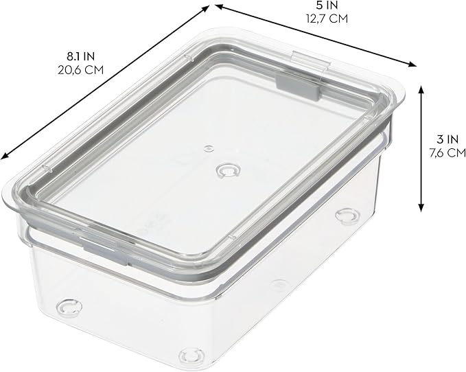 iDesign Medium Food Storage Bin with Airtight Lid for Kitchen or Pantry Storage - Set of 4 - Clear