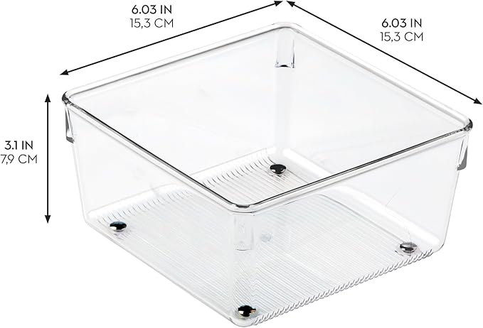 iDesign Recycled Plastic Drawer Organizer Bin - Linus Collection - Clear