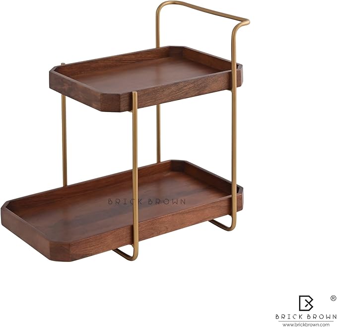 ®️ Handcrafted Premium Homeydo Organizer | Wooden Spice Rack | 2-Tier Kitchen Countertop | Cabinet Storage Shelf | Home Décor Display in Wood (18.0x10.6x18.1 Inch)