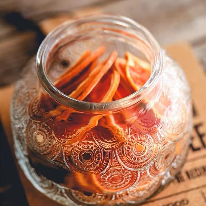 Vintage Glass Jar with Lid, Airtight Glass Storage Jar, 25.3 FL OZ Glass Food Storage Container, Decoration Glass Jar for Candy, Coffee, Tea, Nut, Sugar container (Garden)