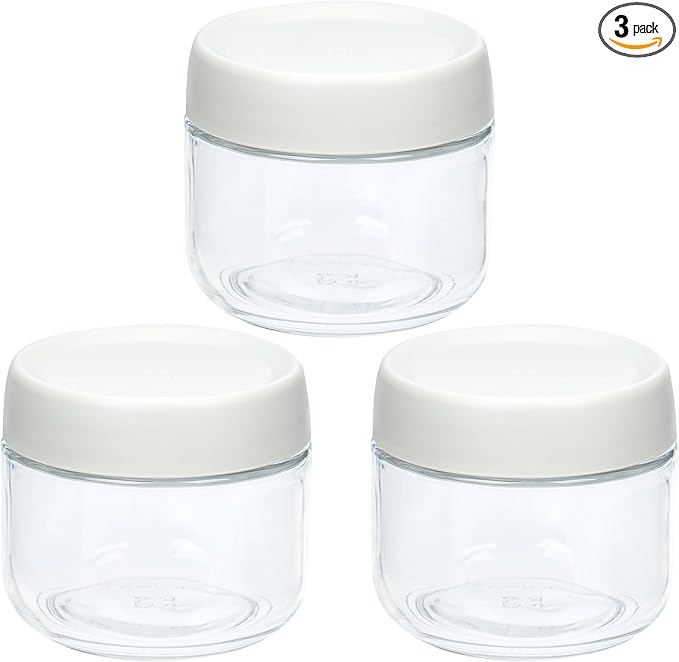 3Pack Overnight Oats Containers with Lids,10oz Glass Jar with Scew Lid,Salad Dressing Fruit Veggies Sauce Snacks Meal Prep Food Containers,Spice Jars,Wide Mouth Storage Containers