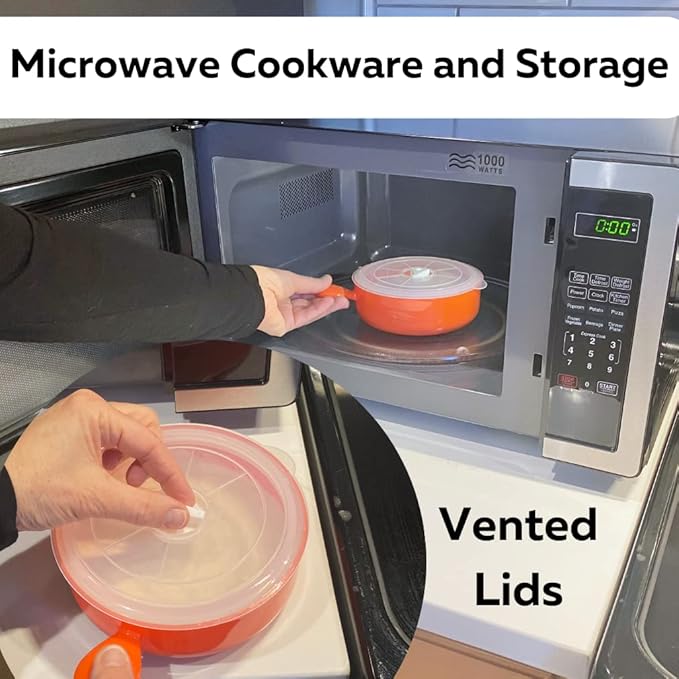 Evelots Microwave, Freezer Safe Bowls - 10 Piece Set - With Vented Lids and Handles - Soup Bowls, Ramen, Cookware, Food Container Microwave Safe - BPA Free Plastic