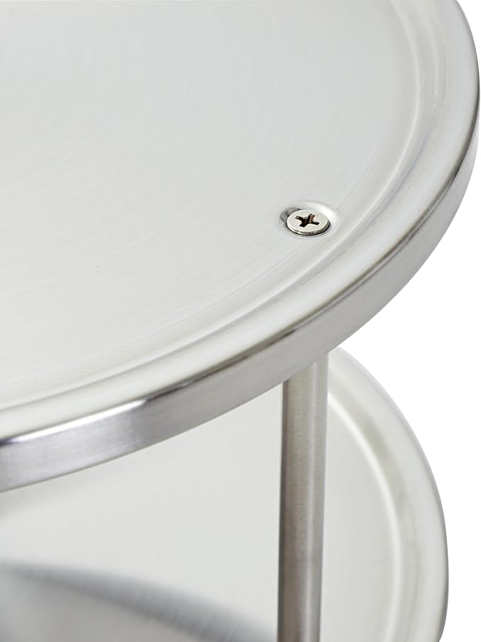 Juvale 2 Tier Lazy Susan Turntable Organizer for Cabinet, Revolving Spice Rack Carousel for Kitchen Pantry Storage, Stainless Steel (10.5 in)