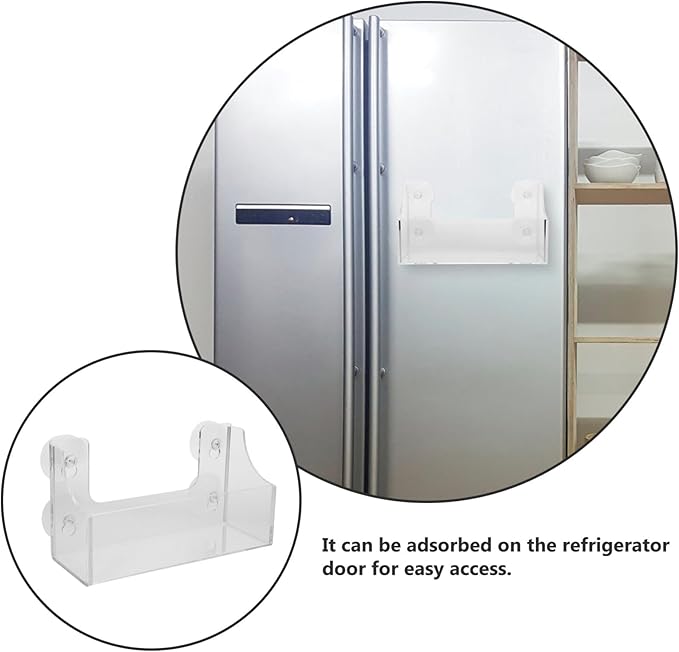 Suction Cup Refrigerator Rack Acrylic Shelf for Kitchen Organizer and Storage Clear Spice Rack Fridge Beverage Holder