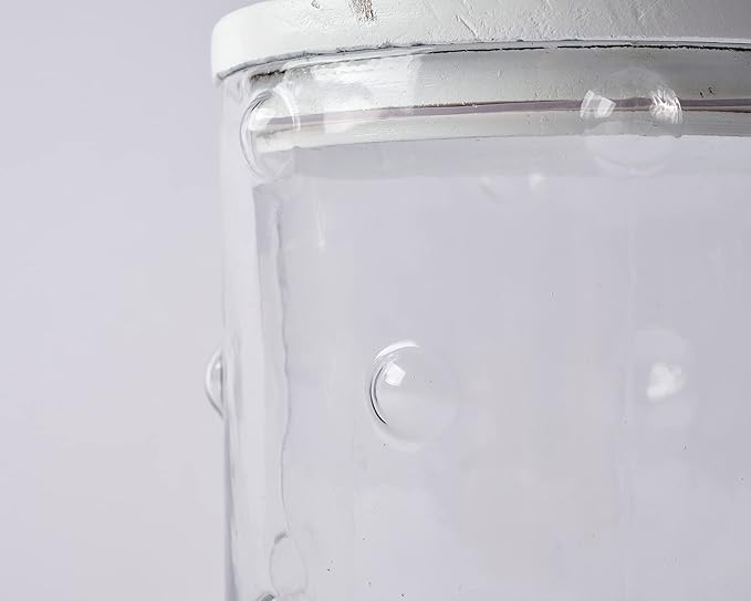 Mud Pie Hobnail Glass Canister, Medium, 9" x 5.5"dia