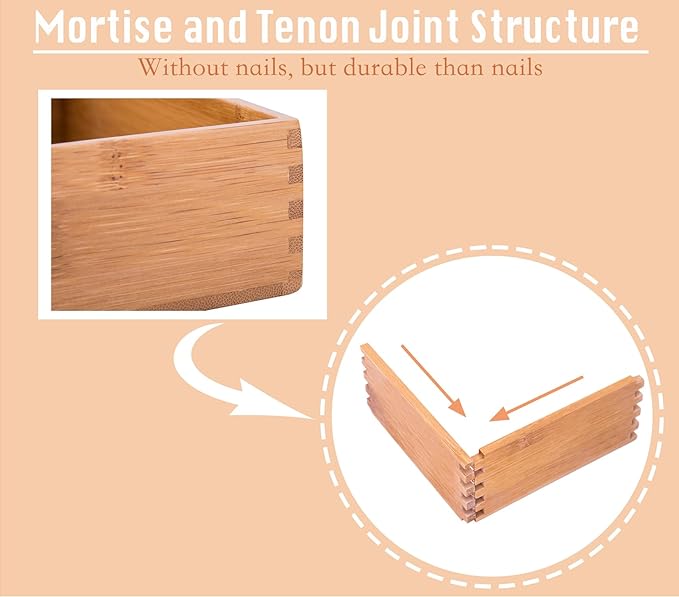 Bamboo Kitchen Seasoning Box Tableware Knife Fork Organizer Box Drawer Oragnizer Sorting Box, Bamboo 12"*4"