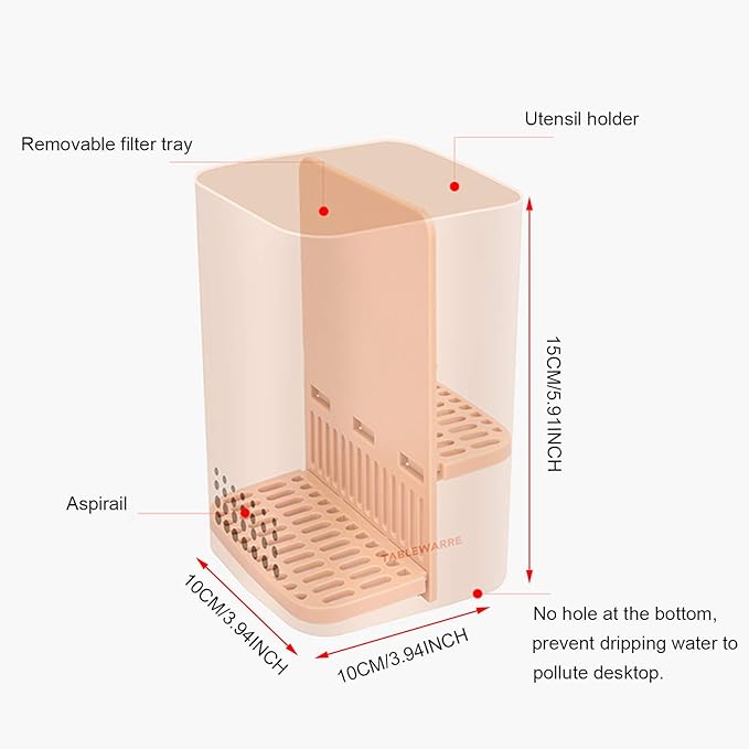 Kitchen Utensil Holder for Countertop,Multifunctional Draining Chopstick Cage,Double Ventilation Holes,Wall Mounted or Standing Cutlery Storage Organizer Caddy,Tableware Spoon Forks Storage Box