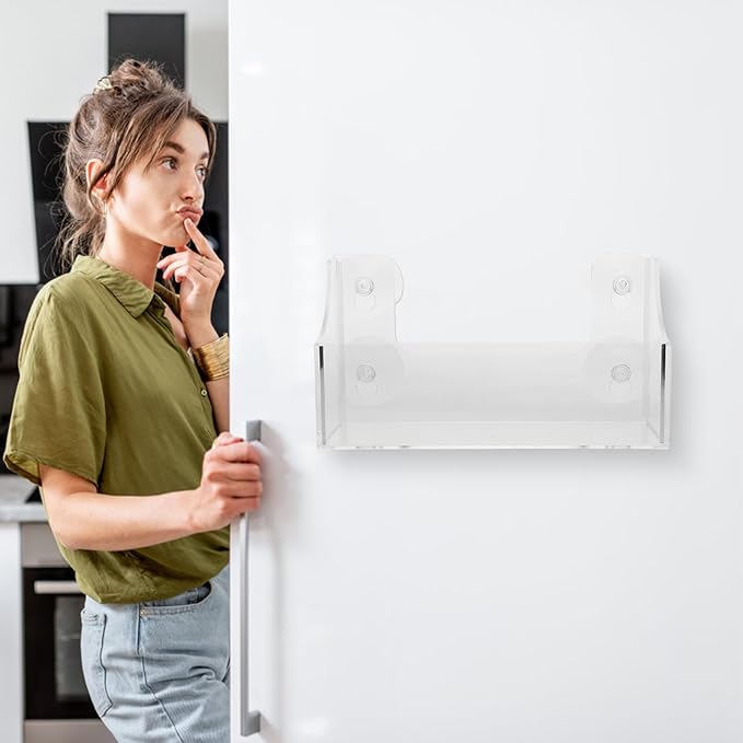 Suction Cup Refrigerator Rack Acrylic Shelf for Kitchen Organizer and Storage Clear Spice Rack Fridge Beverage Holder