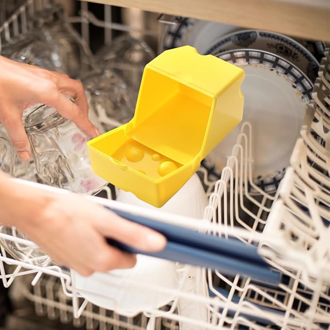 Cheese Container for Refrigerator, Sliced Cheese Container - BPA Free Plastic, Yellow, 3.7x3.7x3.7 inches, Holds 20-26 Slices, Playful Cow Design