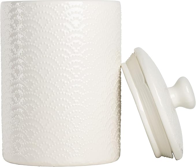 10 Strawberry Street CAN WHT Kitchen Canister Set, 3 Piece, Tide White