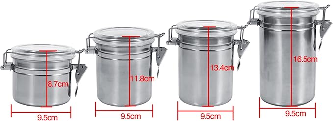 Coffee Canister, 4 Sizes Stainless Steel Kitchen Food Storage Container Bottle Sugar Tea Coffee Beans Canister (large size)