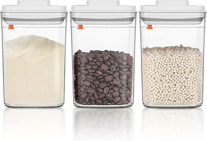 Food Storage Jars with POP-UP Lids- 3 Piece(1qt / 32oz),Airtight Food Storage Containers,Storage for Milk Powder Coffee Candy Noodles Nuts for candy