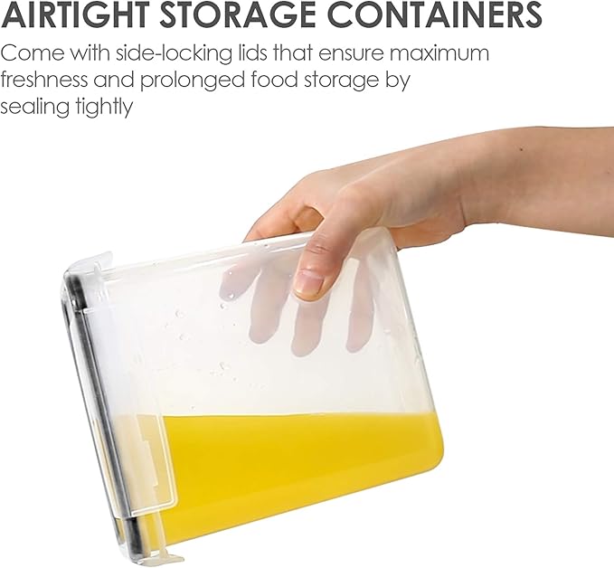 Vtopmart Airtight Food Storage Containers 12 Pieces 1.5qt / 1.6L- Plastic BPA Free Kitchen Pantry Storage Containers for Sugar, Flour and Baking Supplies - Dishwasher Safe - Include 24 Labels, Black